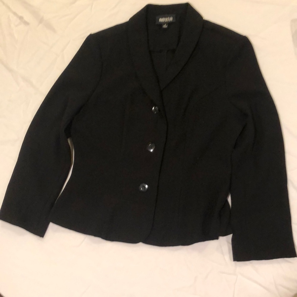 Metrostyle Women's Black 3 Bottom Blazer Jacket S4